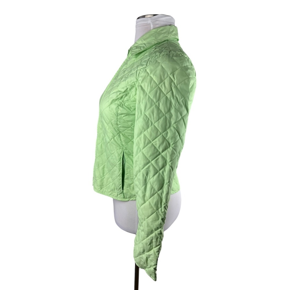 Eddie Bauer Down Quilted Jacket Light Green Full Zip Lightweight Medium Petite - Picture 7 of 14